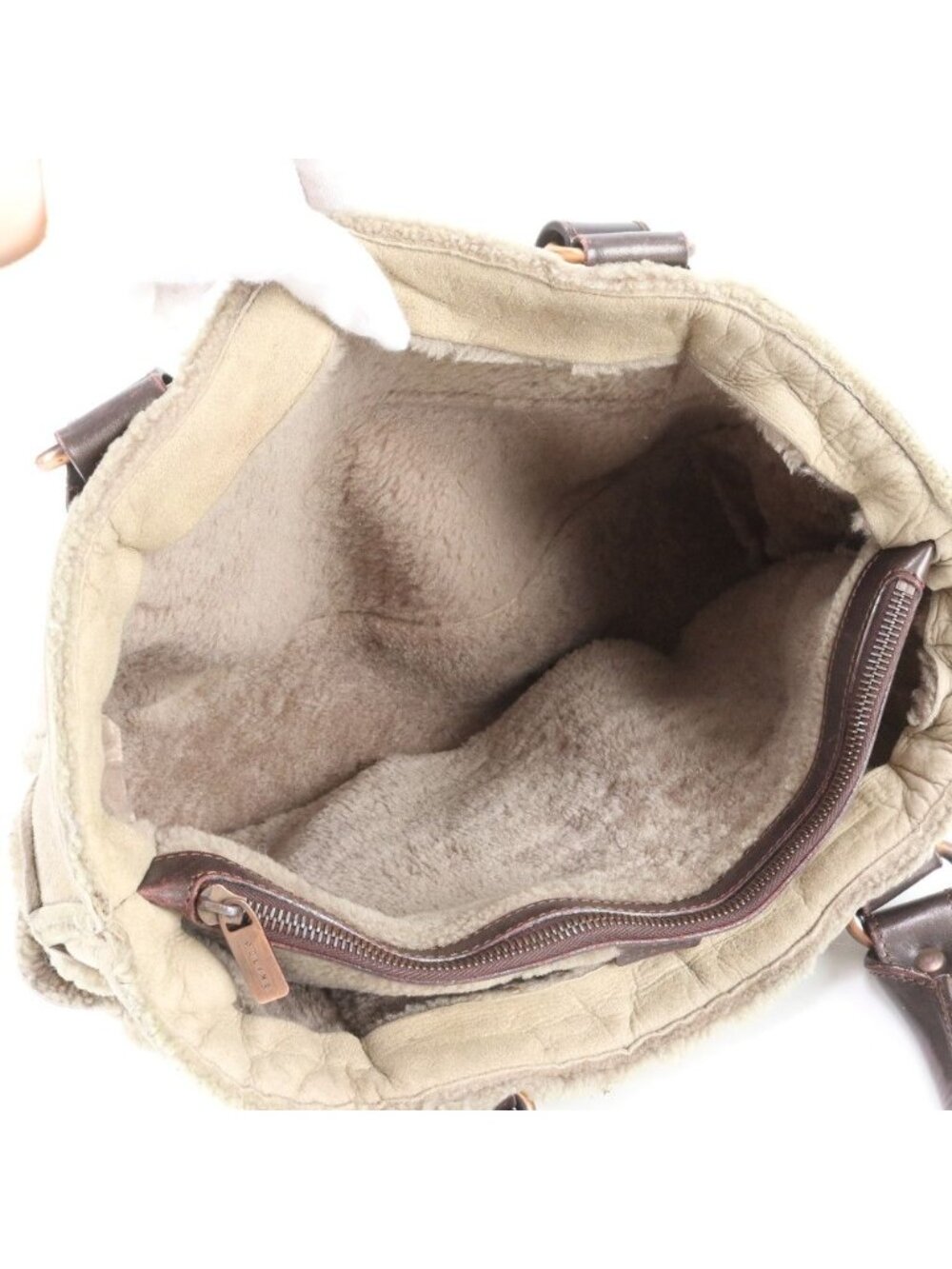 Celine Boogie Leather Handbag Tote Beige Mee - Picture 7 of 10